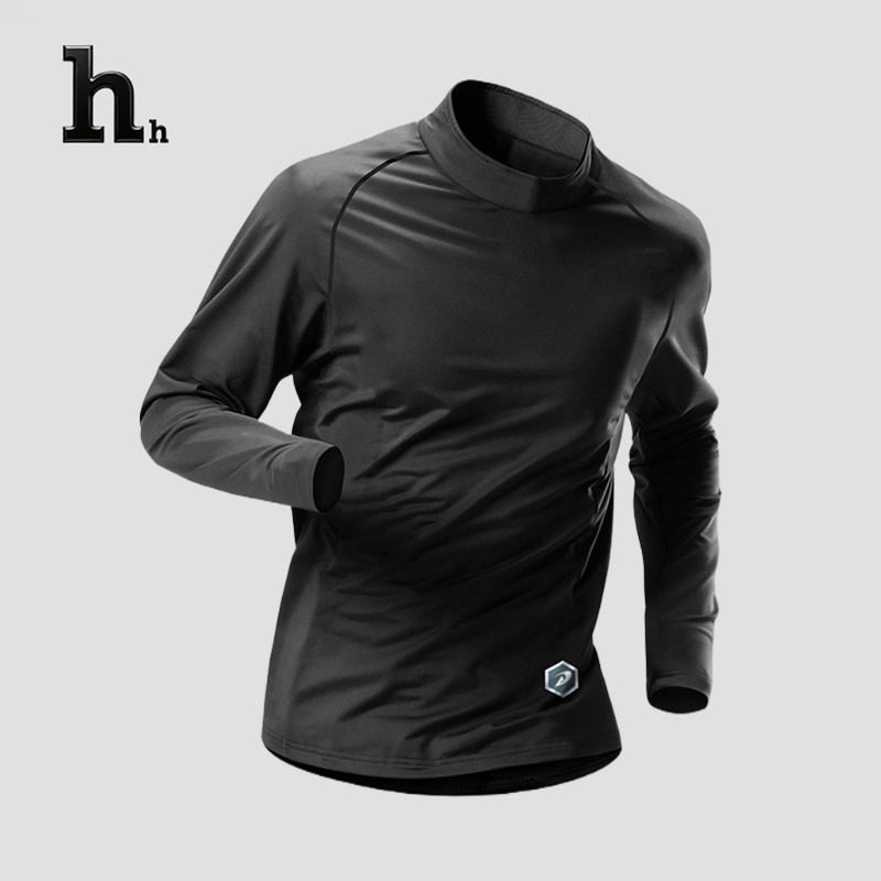 官网正品HH加绒高领训练服男冬季跑步运动速干衣保暖紧身打底长袖