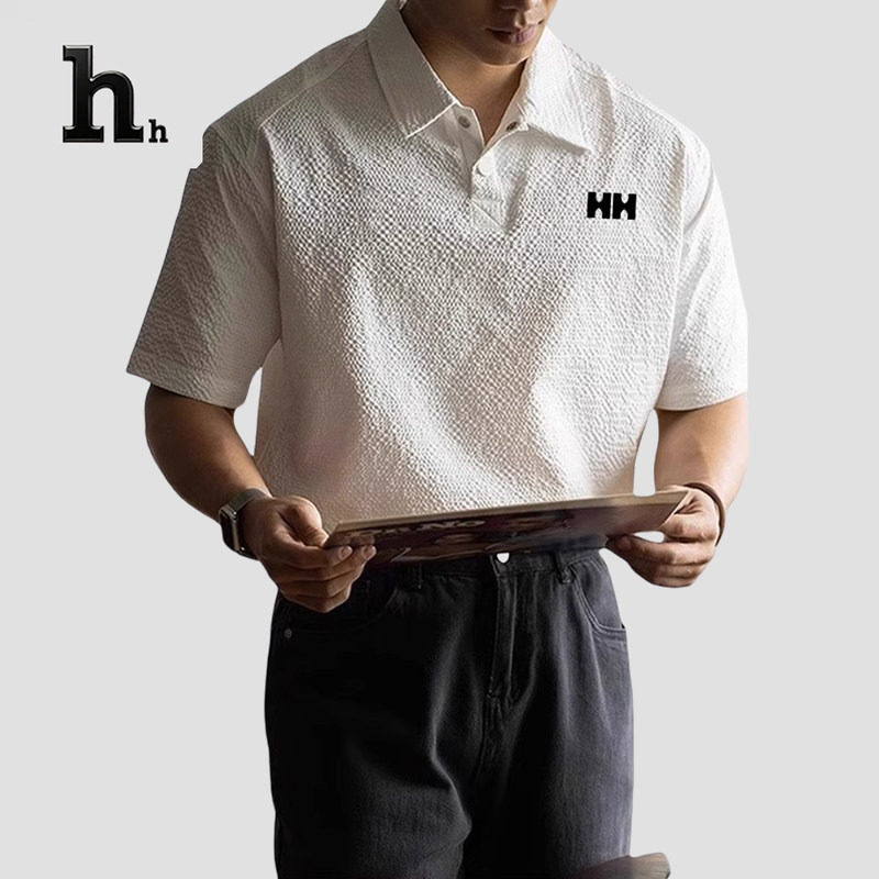 正品HH美式速干泡泡纱短袖Polo衫男士春夏休闲翻领T恤上衣