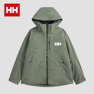 官方正品HH鹅绒服可拆卸内胆冬季羽绒服男女款防风防水三合一外套