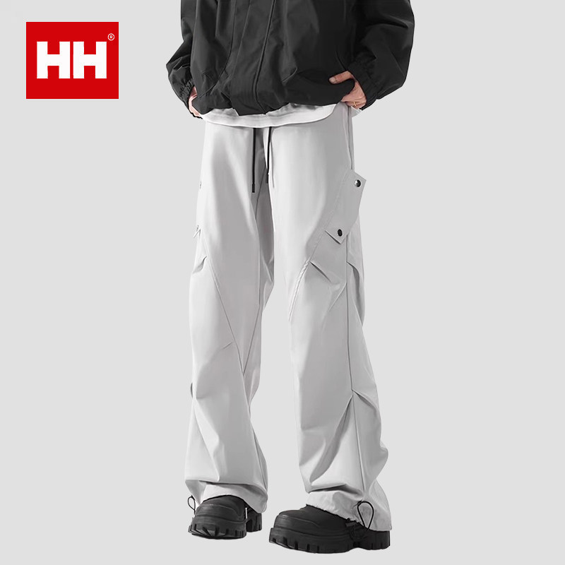 官方正品HH美式铆钉冲锋裤男秋季阔腿工装裤休闲百搭防泼水褶皱裤,男装,休闲裤,淘宝优惠券,粉丝福利购,淘宝优惠卷