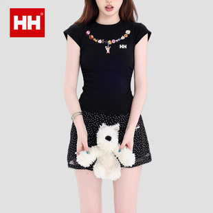 设计感甜辣风修身 t恤女夏2025小飞袖 收腰上衣 HH正肩短袖 官方正品