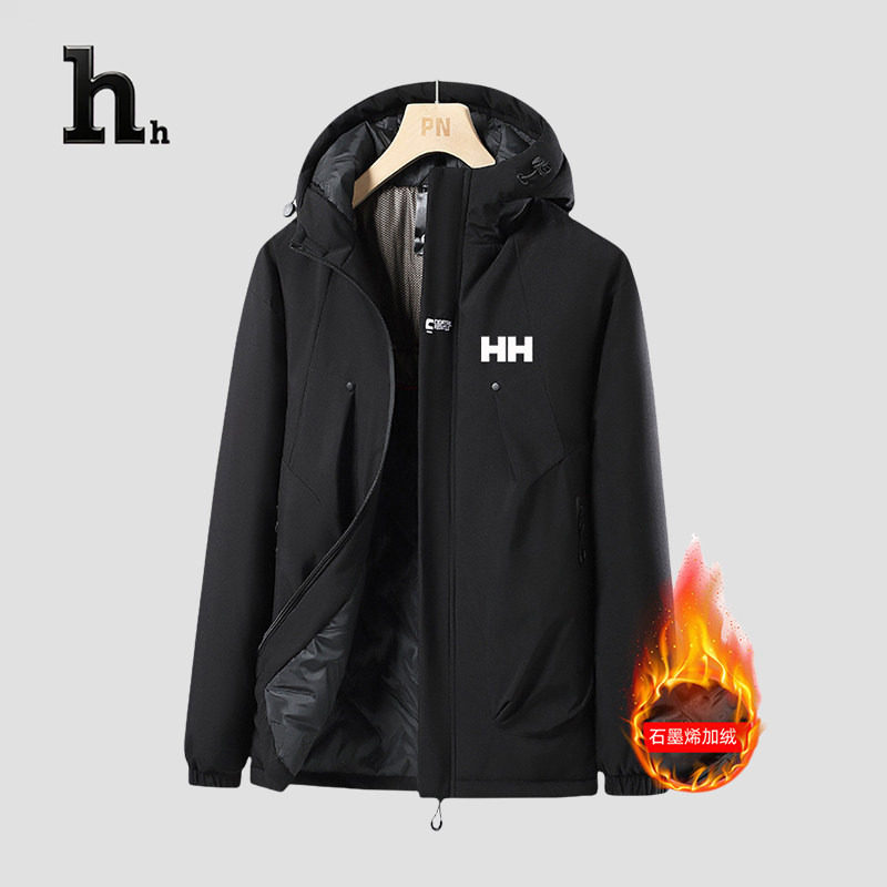 正品HH石墨烯内胆连帽保暖连帽棉服冬季保暖抗寒长袖羽绒棉服