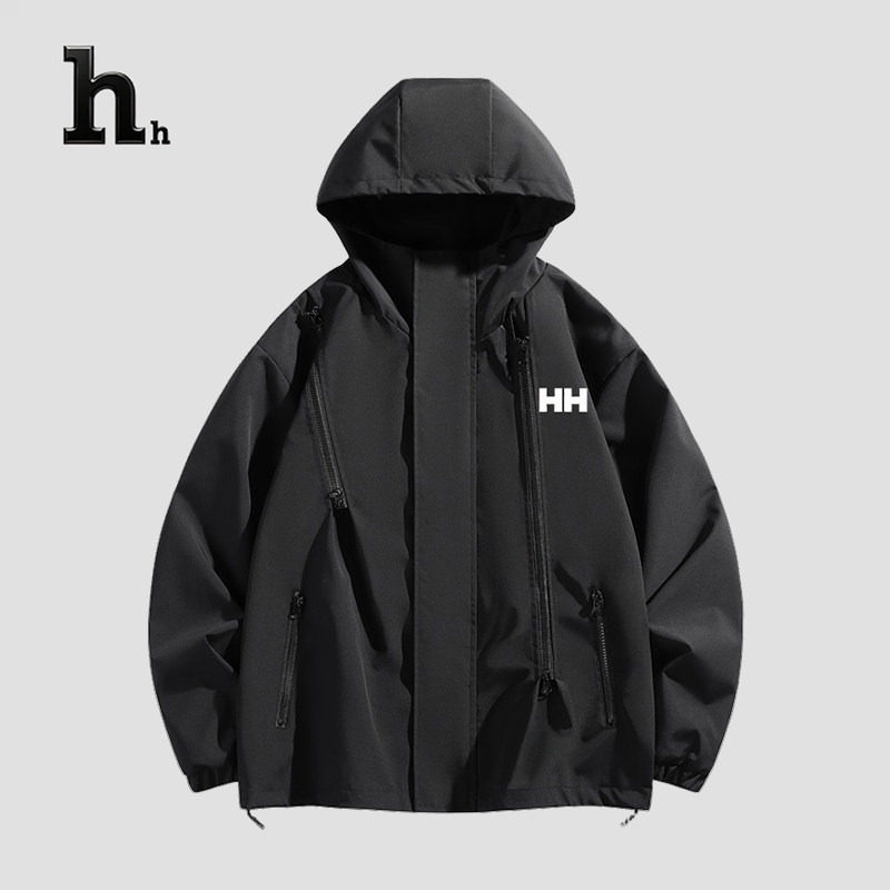 正品HH单层冲锋衣女士春秋户外运动防水登山服拉链情侣上衣男