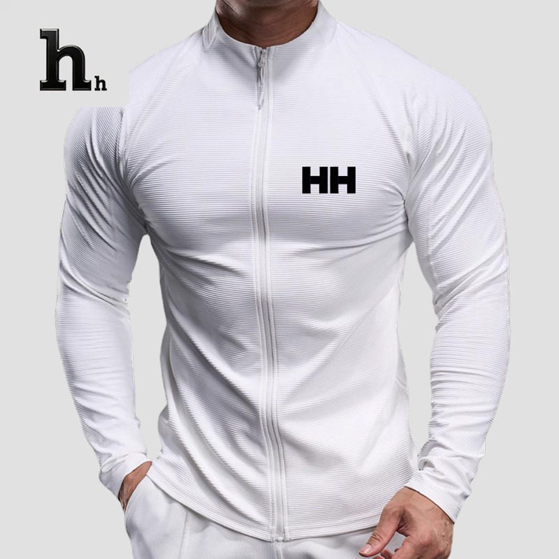 正品HH秋冬季男士跑步运动健身上衣外套骑行长袖紧身衣训练服