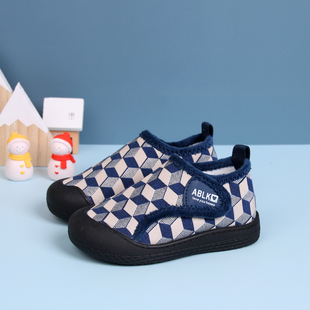 秋冬款儿童保暖幼儿园室内鞋冬季加绒男童二棉鞋宝宝防滑地板鞋子