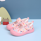 男女童防滑软底入园布鞋 儿童透气开口单鞋 宝宝幼儿园室内鞋 春秋款