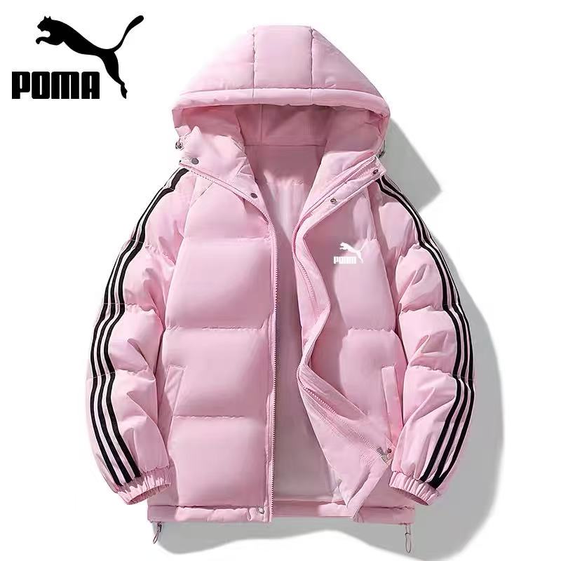 棉服女冬季新款三条杠连帽加厚保暖棉衣外套情侣款棉袄女