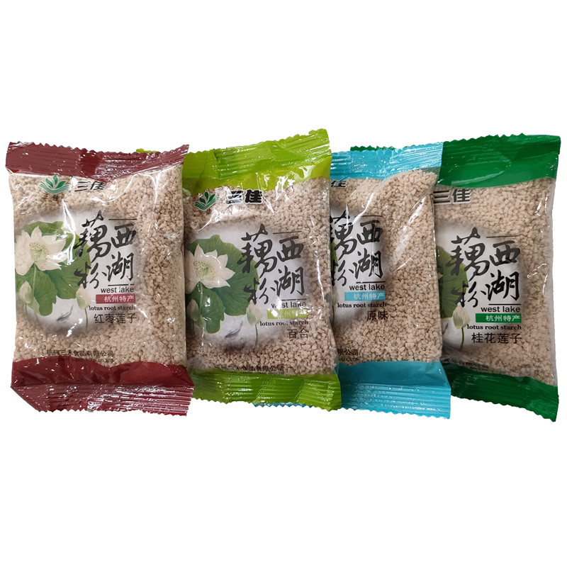 三佳西湖藕粉红枣桂花莲子百合原味藕粉冲饮小包装