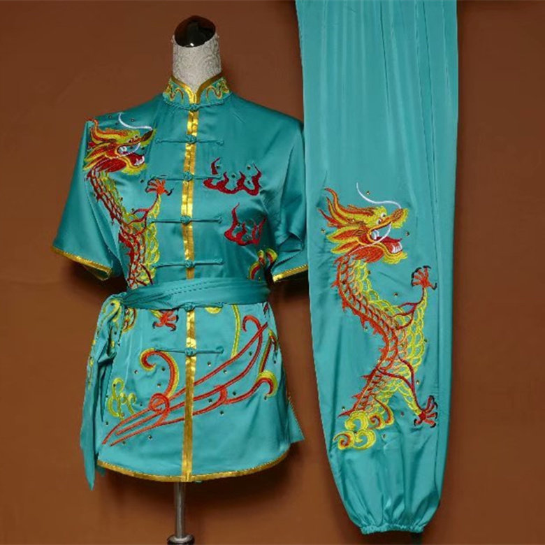 武术服少年儿童刺绣龙表演服长拳南拳服比赛演出服成人练功服订制