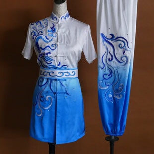 新款武术表演服刺绣凤凰男女长拳南拳服成人儿童演出服团体比赛服