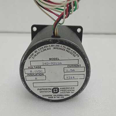 RAPIDSYN DIVIDION 34D9212A VOLTAGE 8.OVDC CURRENT 1.5A INSUL