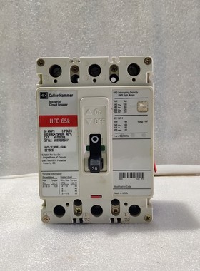 CUTLER-HAMMER HFD 65K CAT HFD30L CIRCUIT BREAKER 30AMPS 3极