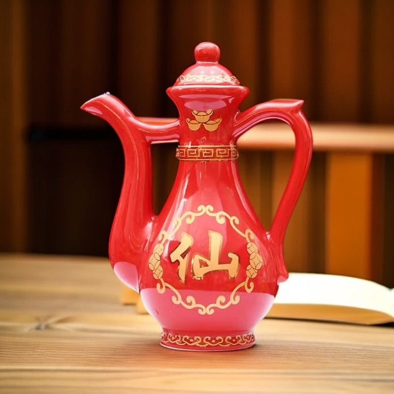 家用老仙家小酒壶 堂口茶壶 财神酒壶供奉酒盅酒壶红色仙家酒壶