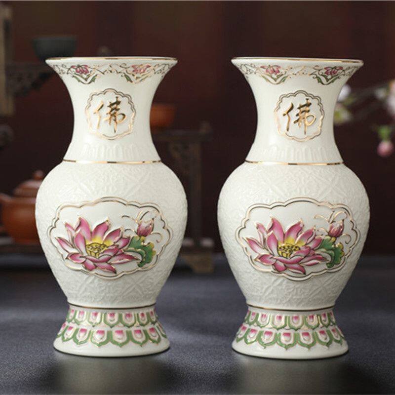 简约现代陶瓷寺庙大号供花