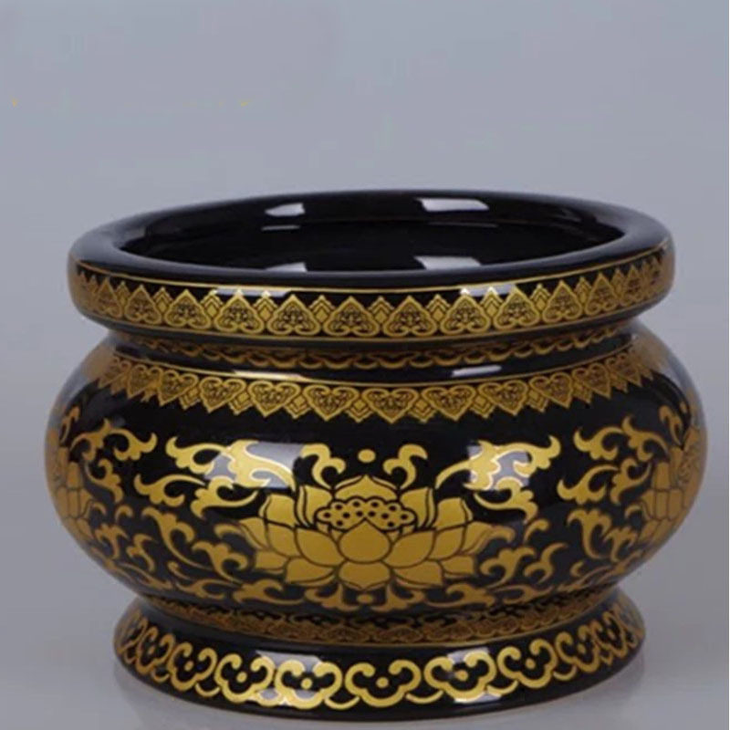 家用陶瓷烧香香炉祭祖香炉寺庙小圆香炉祭祀香炉墓地香炉防晒防冻