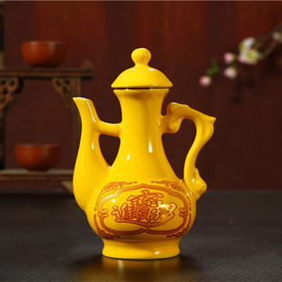 陶瓷招财进宝财神关公酒壶酒杯 仙堂酒壶茶壶法器佛器 结婚酒壶