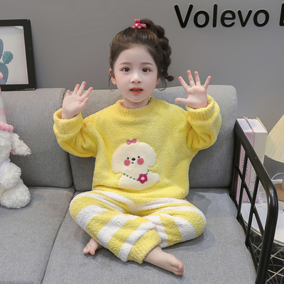 冬装洋气卡通睡衣女童秋冬毛绒