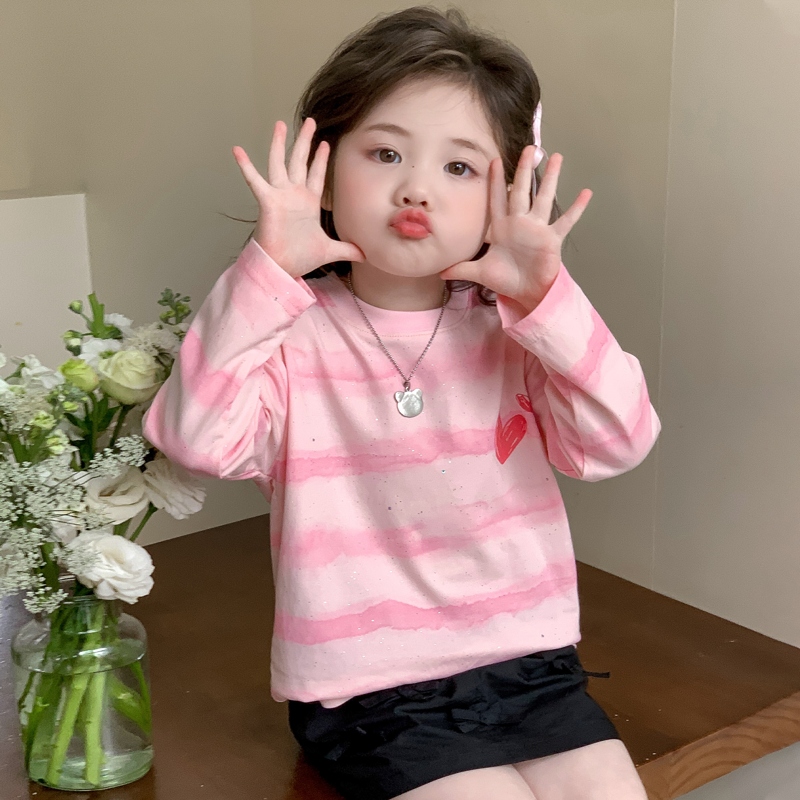 童装洋气T恤上衣渐变色炸街