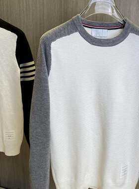 潮牌tb四条杆风格毛衣男女同款秋冬季时尚长袖圆领休闲百搭针织衫