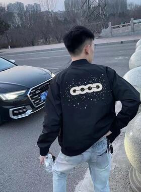 【彩钻】秋季爆款GOOD烫钻薄款夹克外套男情侣棒球服轻奢潮牌上衣