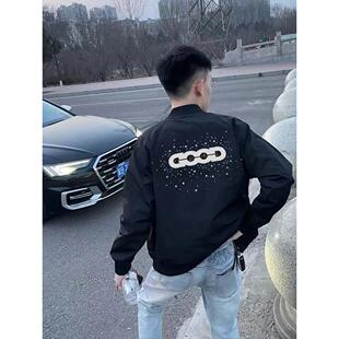 【彩钻】秋季爆款GOOD烫钻薄款夹克外套男情侣棒球服轻奢潮牌上衣