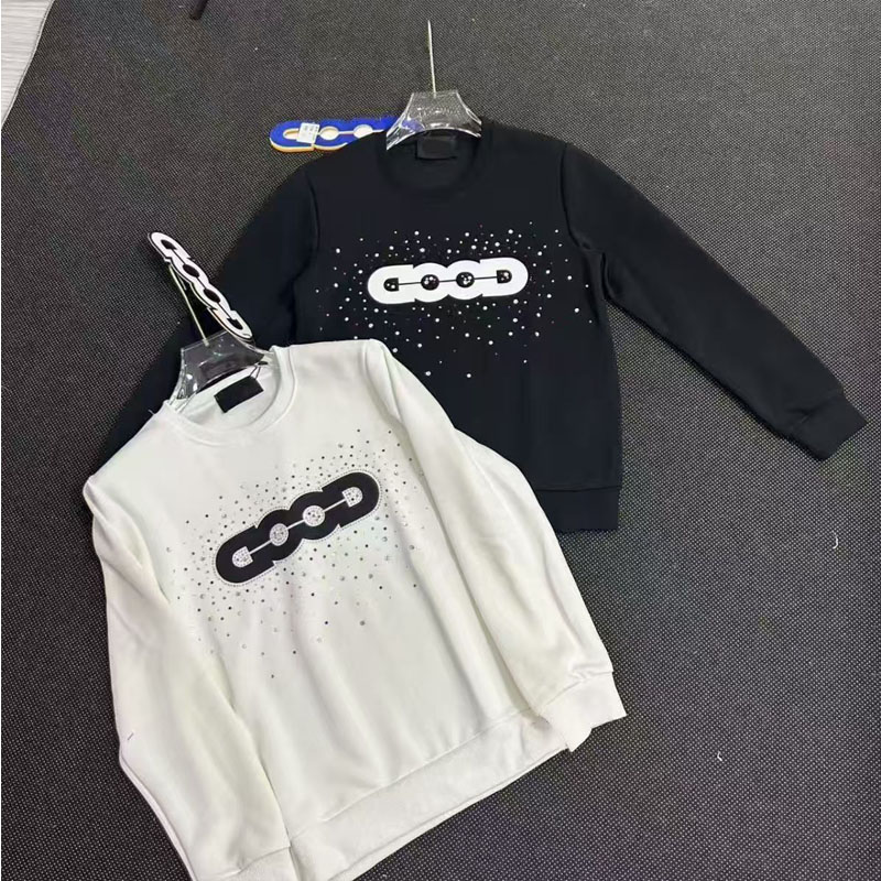 2025春秋季潮流GOOD彩钻字母卫衣印花时尚情侣款百搭圆领长袖上衣