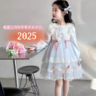女童洋气长袖公主裙子春秋季宝宝2025新款洛丽塔连衣裙女孩秋装潮