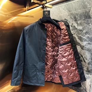 冬季新中式唐装外套男士修身盘扣夹克休闲中山装棉衣国风复古上衣