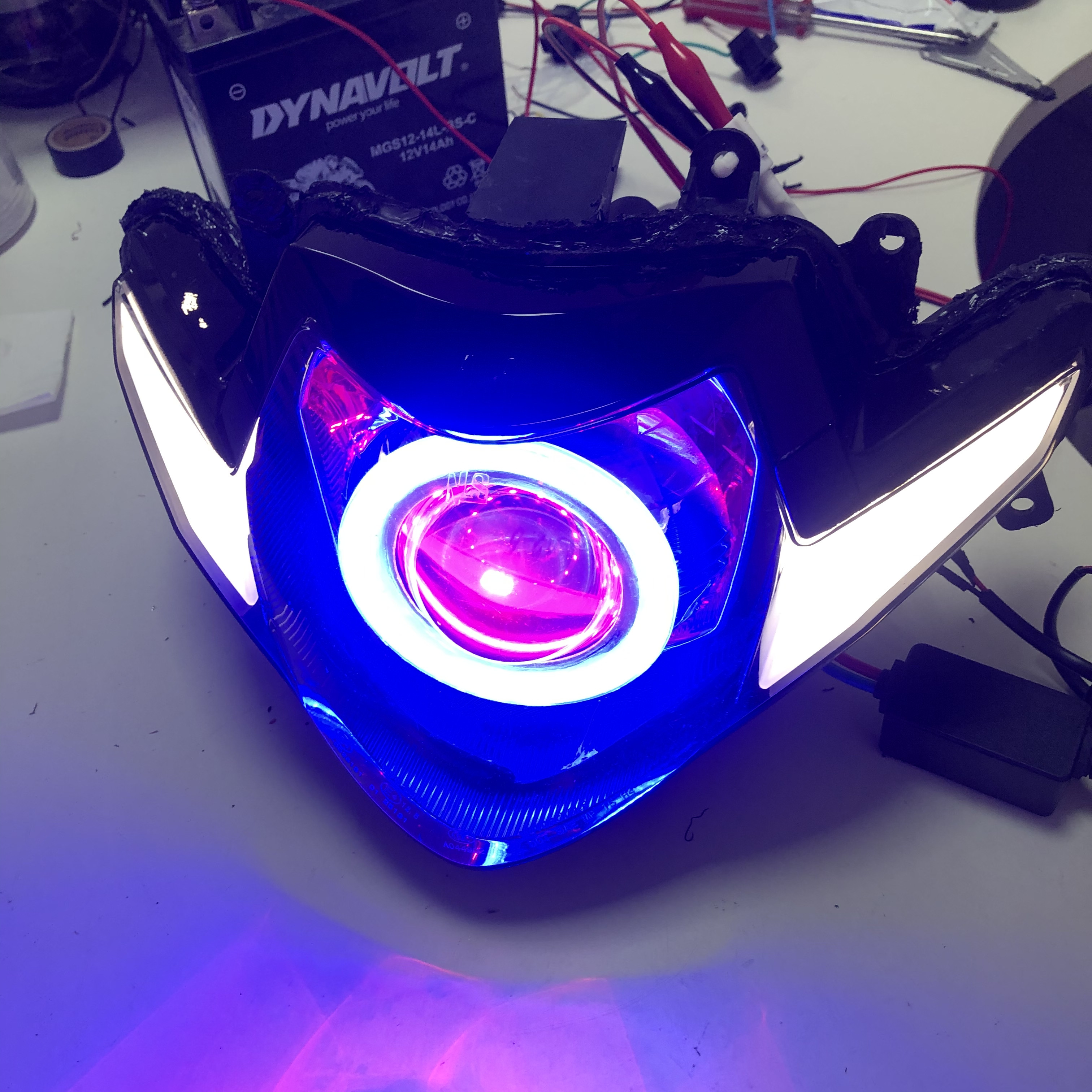 铃木gw250大灯改装透镜恶魔眼