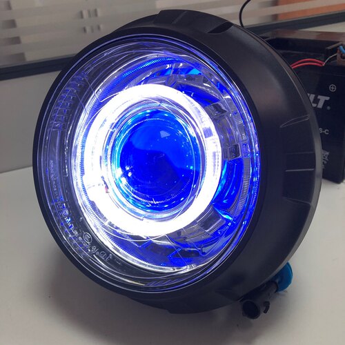 赛科龙RE3大灯 DL250摩托车大灯ZS400改装LED天使恶魔眼透镜总成