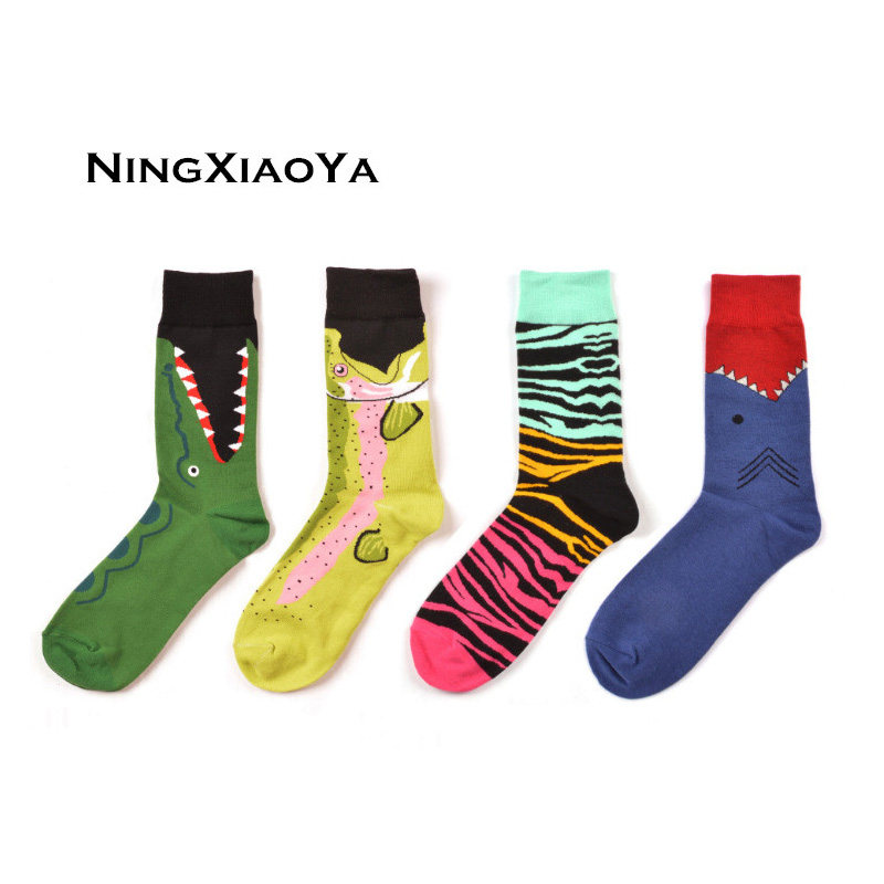 时尚个性男女情侣彩色袜子卡通动物搞怪鲨鱼斑马条纹大码长筒潮袜,女士内衣/男士内衣/家居服,中筒袜,淘宝优惠券,粉丝福利购,淘宝优惠卷