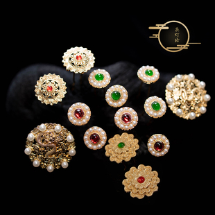 【傅小菲】唐风多款镶嵌小圆发簪 汉服百搭配饰明制古风复贵发钗