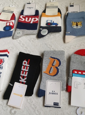 旭威美斯园男童女童春秋冬新款爆款百搭无骨厚棉中筒儿童可爱袜子