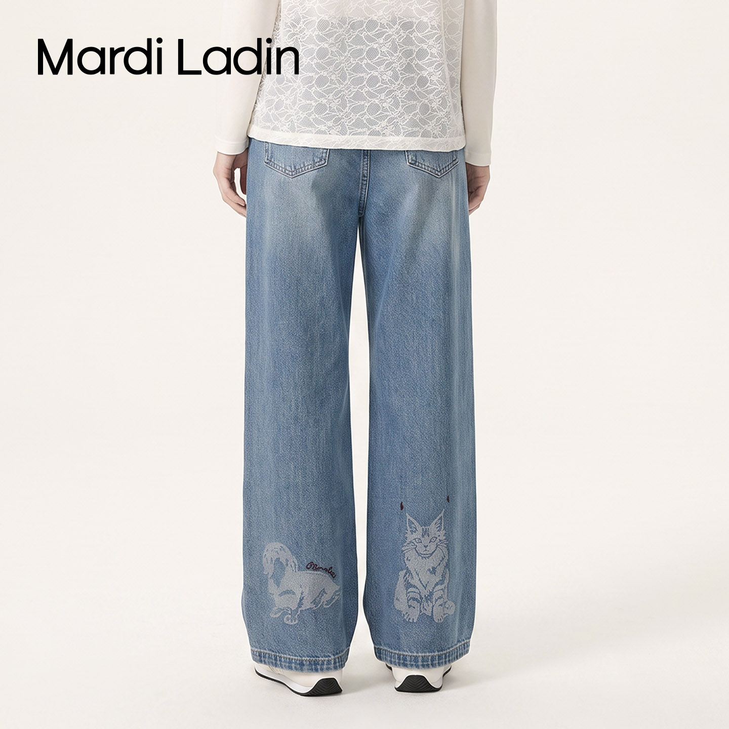 MardiLadin浅色直筒牛仔裤