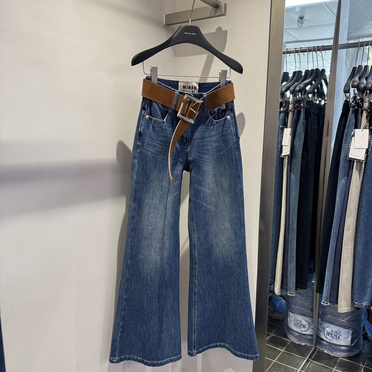 女童高腰显瘦复古喇叭裤牛仔裤