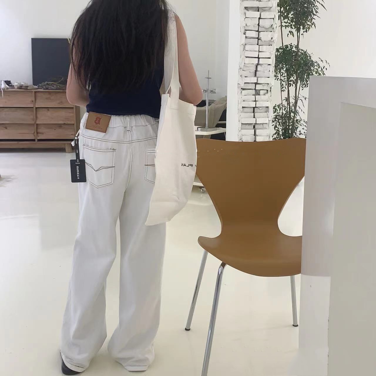 女童童装夏季白色牛仔裤2025春宽松直筒裤韩国长裤窄版阔腿裤潮薄