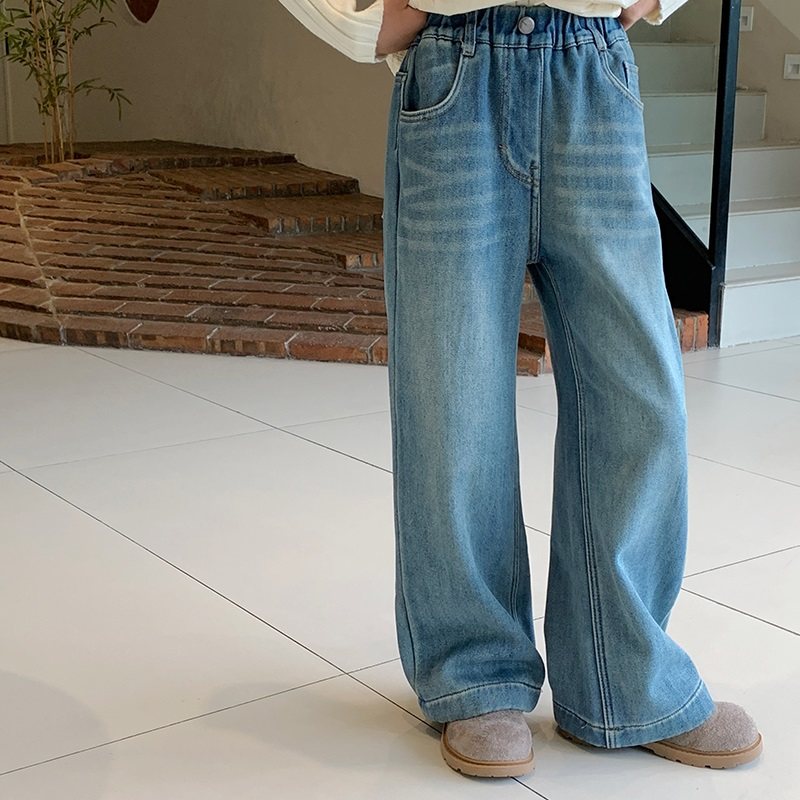 女童直筒牛仔裤秋冬百搭加绒显瘦显高宽松百搭儿童休闲直筒裤长裤,童装/婴儿装/亲子装,儿童牛仔裤,淘宝优惠券,粉丝福利购,淘宝优惠卷