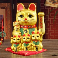 Fortune Cat Swing Gift Gift Руки новым магазином дома подарок подарок подарки керамика золотая электрическая пять благословения Cat Creative Forest Des