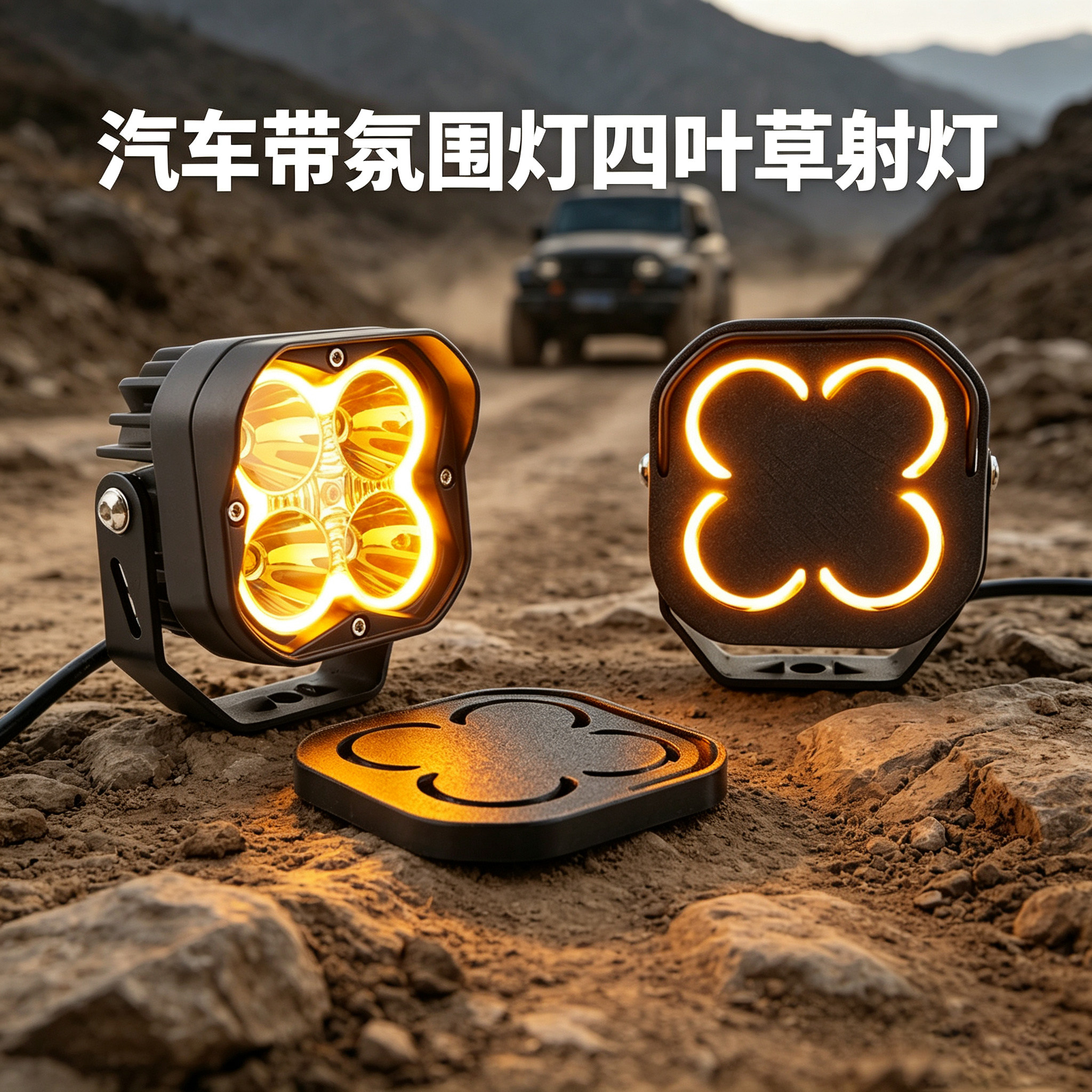 汽车LED射灯前杠灯BJ40牧马人坦克300车顶行李架灯LED氛围感雾灯