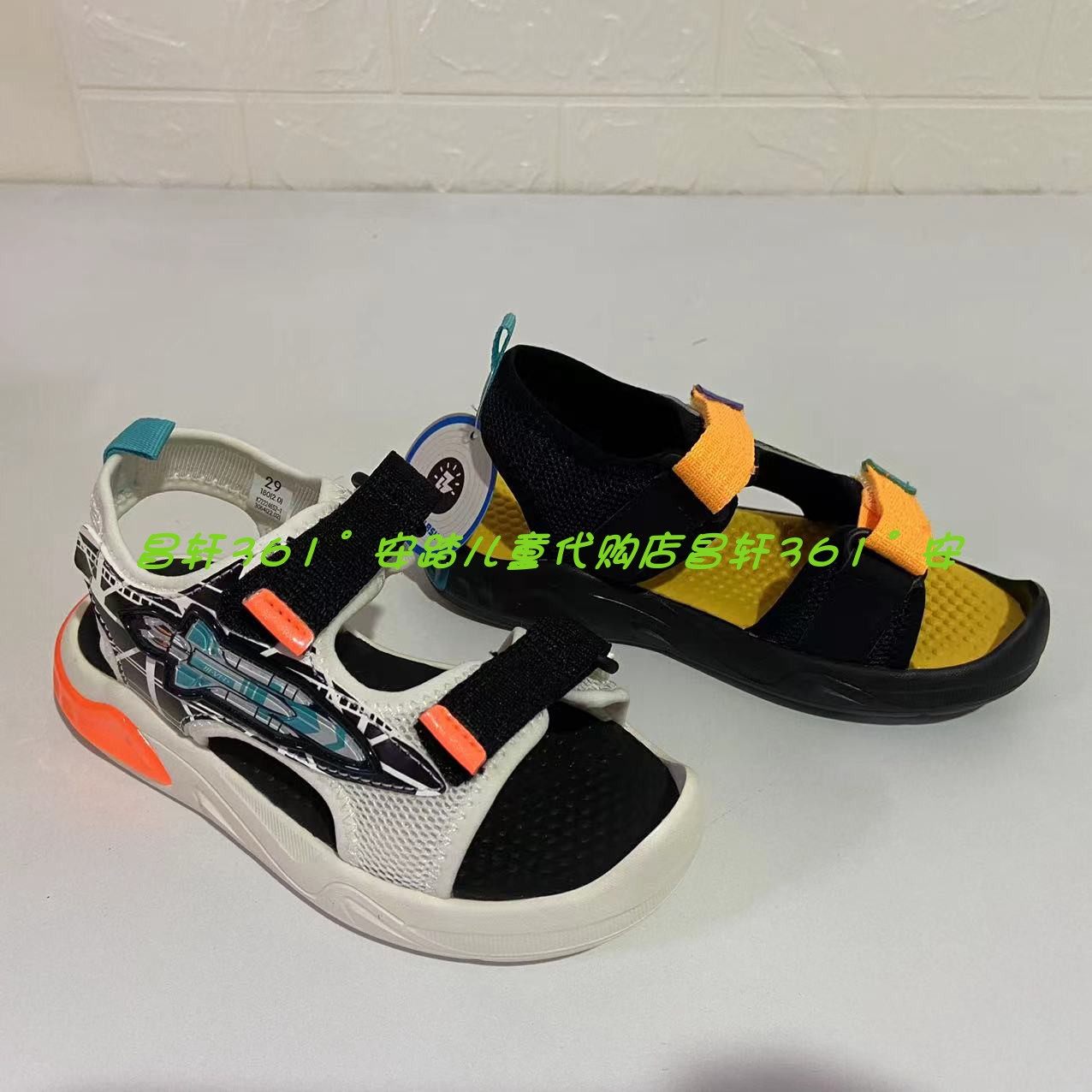 361°儿童22年夏季男小童抗菌防臭带灯轻便粘扣沙滩凉鞋k72224652