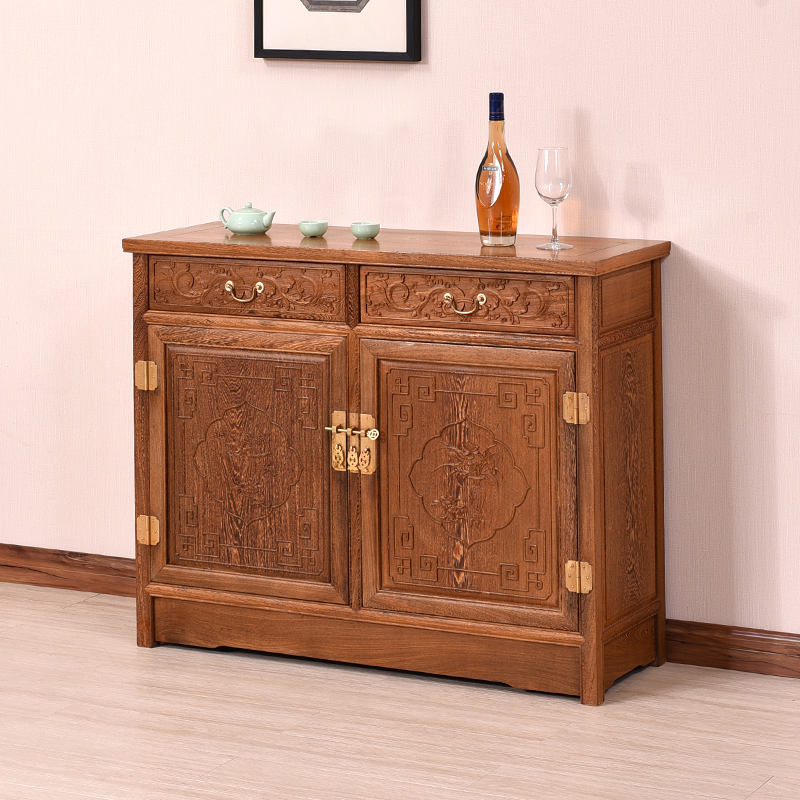 鸡翅木餐边柜红木中式实木复古