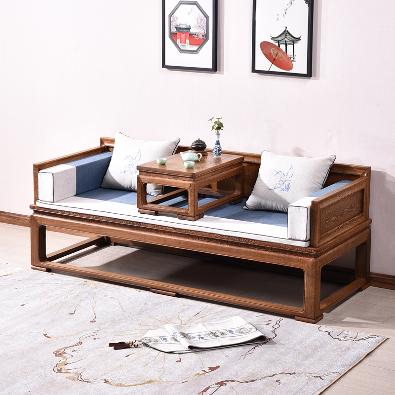 红木家具鸡翅木罗汉床新中式实木