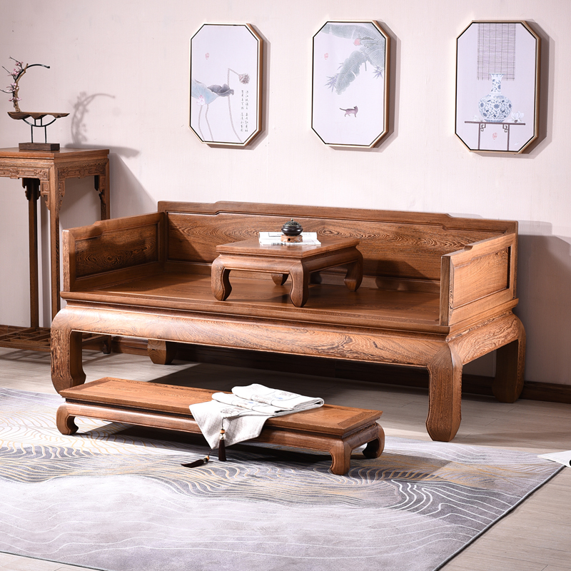 红木家具鸡翅木罗汉床新中式实木