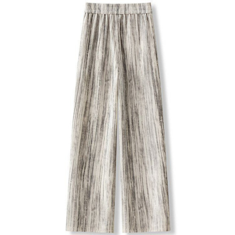 气质通勤窄版阔腿裤女2025夏季新款松紧高腰显瘦垂感冰丝直筒裤子,女装/女士精品,休闲裤,淘宝优惠券,粉丝福利购,淘宝优惠卷