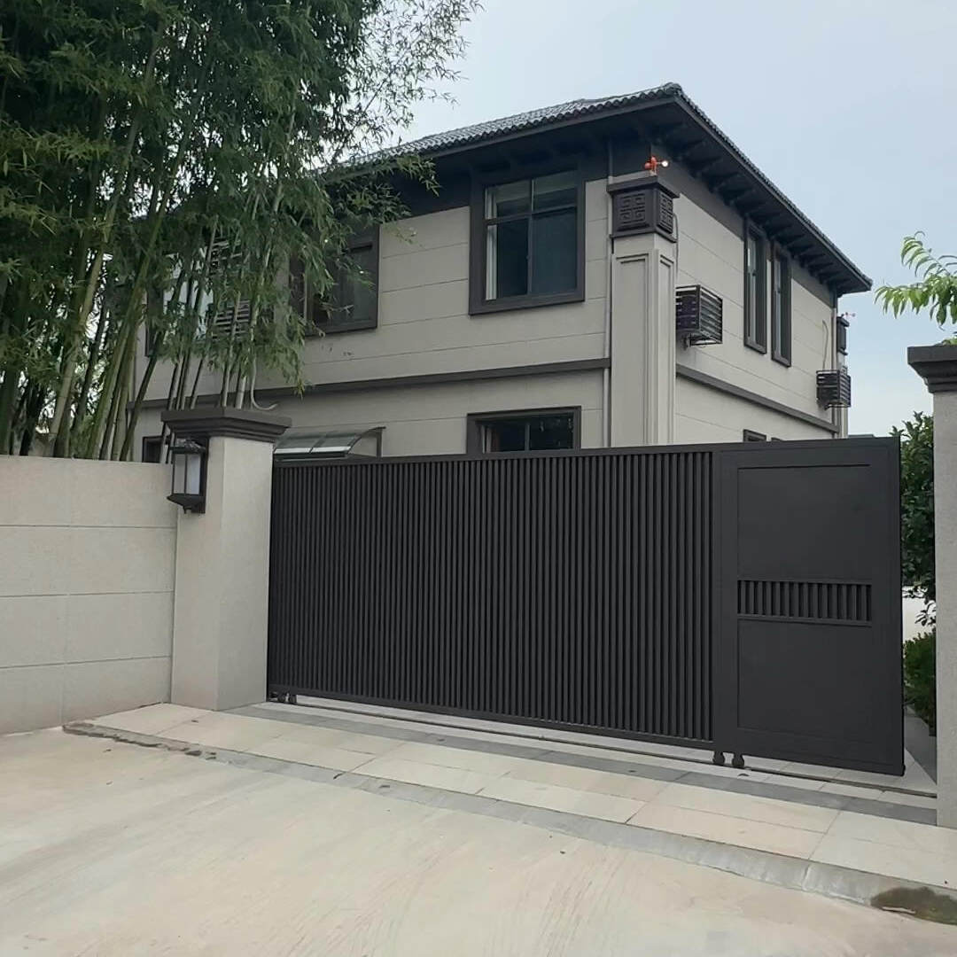 铝艺大门别墅庭院对开门铝合金农村自建房门新中式电动双开花园门