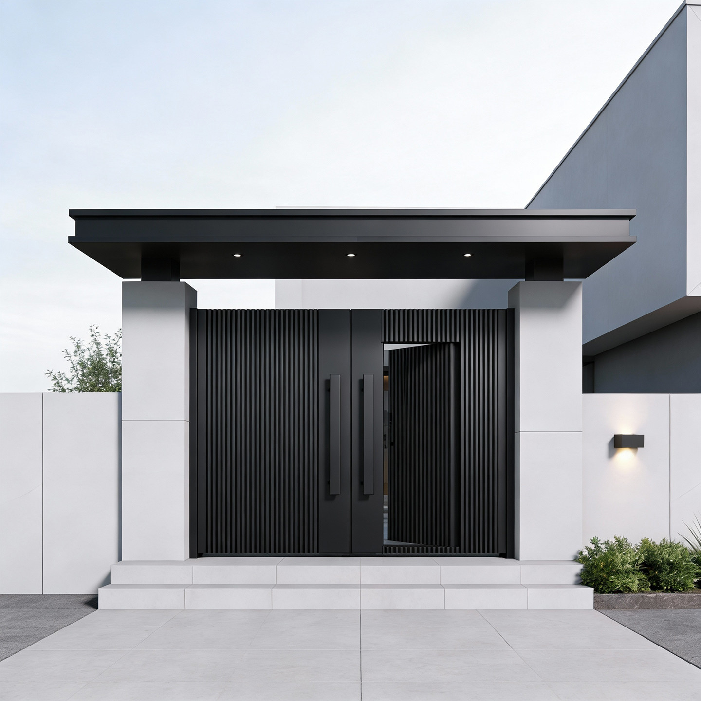 铝艺大门乡村别墅欧式新中式庭院门农村铝合金家用电动铁艺双开门