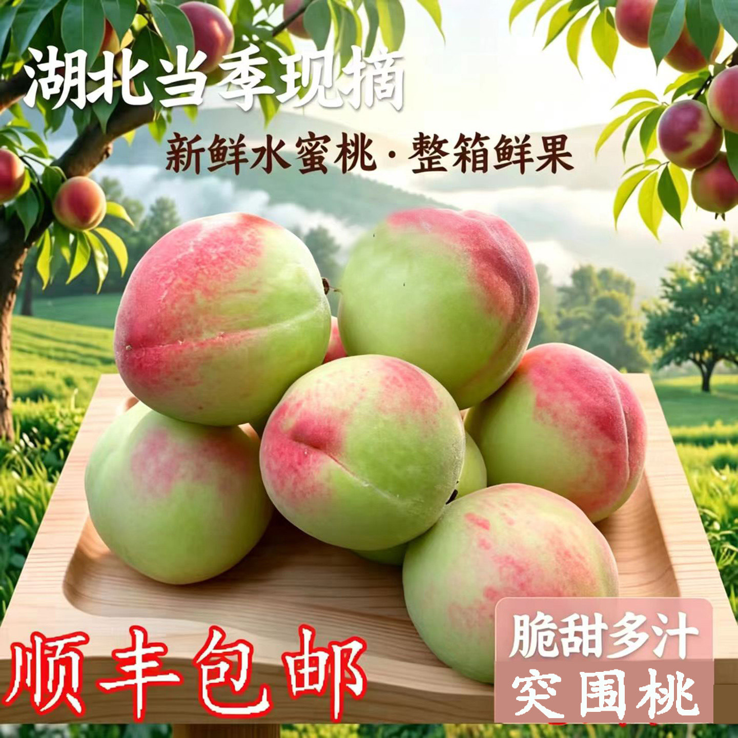 桃子新鲜水果脆桃毛桃当季应季整箱鲜果湖北脆甜现摘突围桃水蜜桃