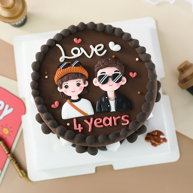 烘焙软陶表白示爱墨镜蛋糕装饰