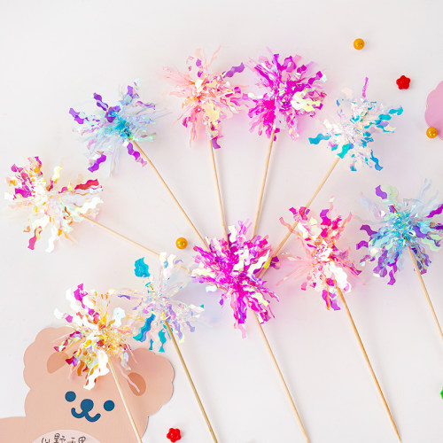 ins风韩式炫彩雨丝幻彩花朵插件