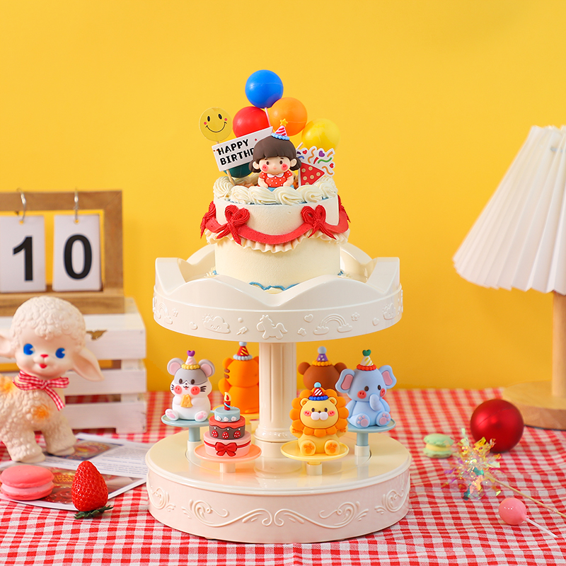 旋转木马蛋糕自动甜品机网纸杯